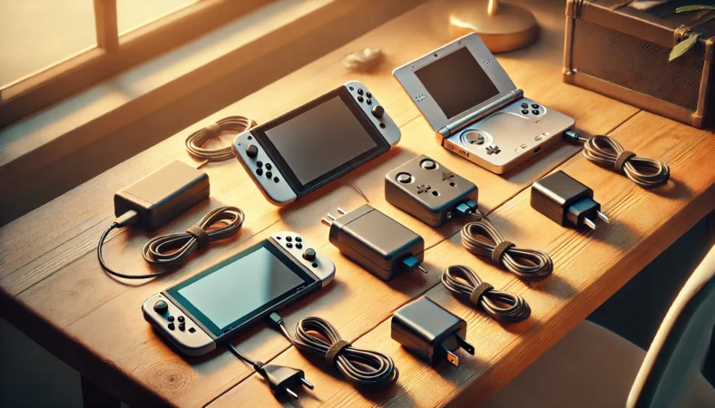 まるごと転送用に複数の充電器を比較しながら適切なACアダプターを選ぶためのイメージ