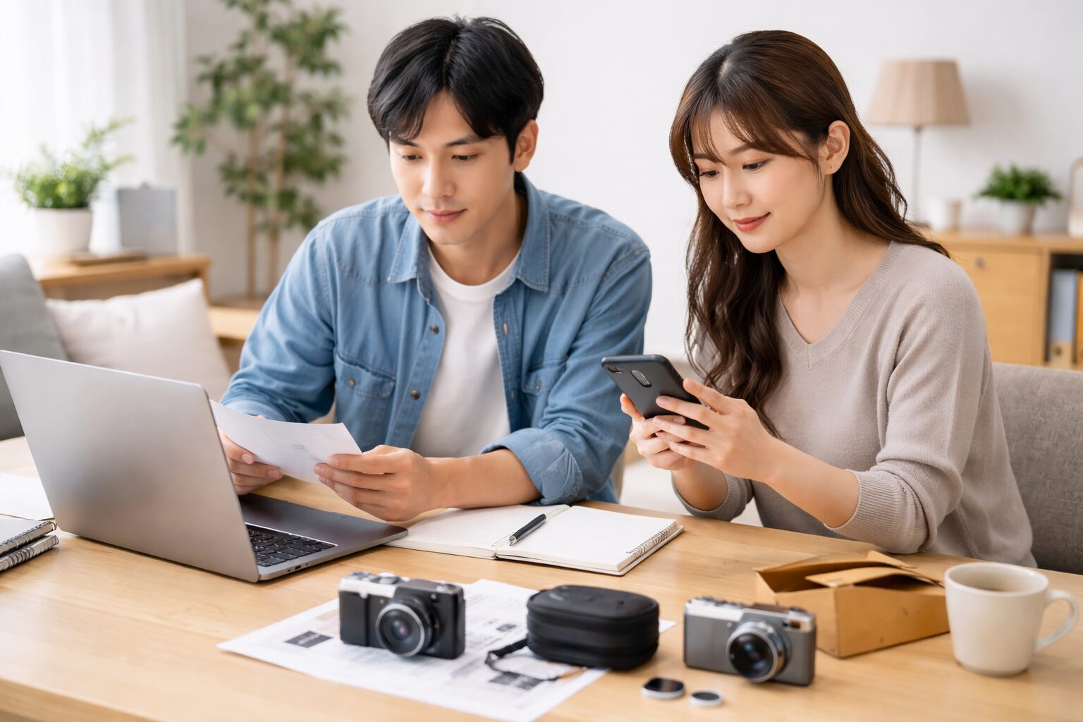 コダックFZ55の販売先や付属品を比較検討する日本人ユーザーのイメージ