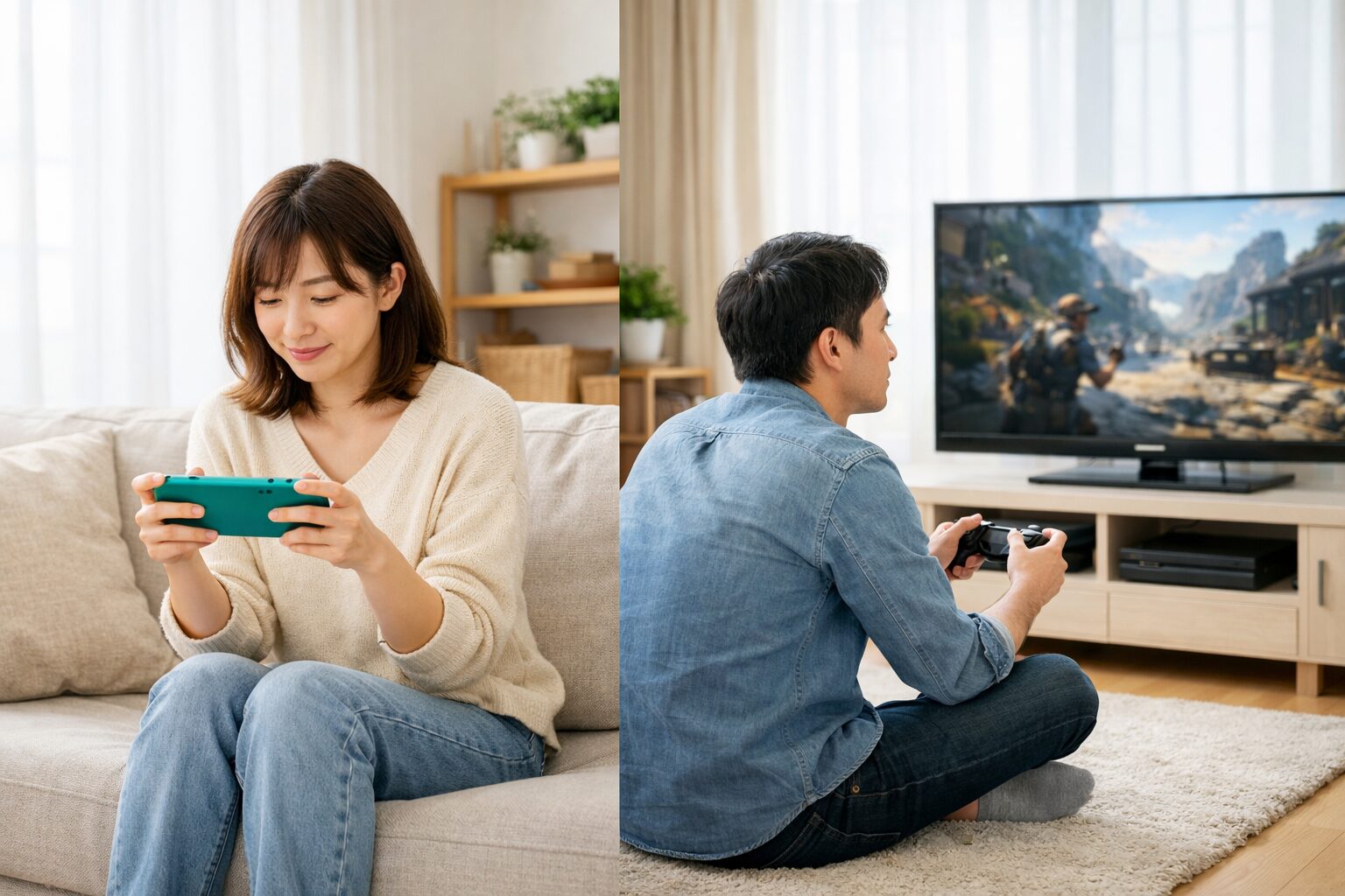 用途別に携帯型と据え置き型ゲーム機を比較して選ぶ日本人ユーザーのイメージ