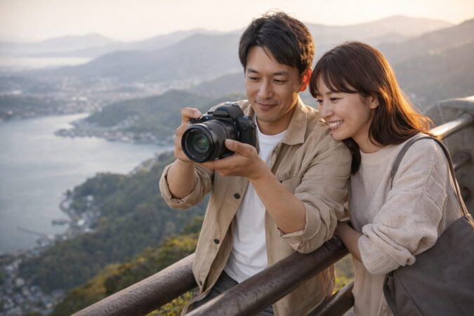 家族旅行で使いやすいニコンZ5IIの万能性を表現した日本人ユーザーの撮影シーン