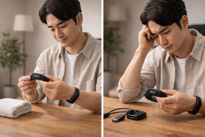 Fitbit Charge 6の満足点と不満点を考える利用者のレビュー傾向イメージ