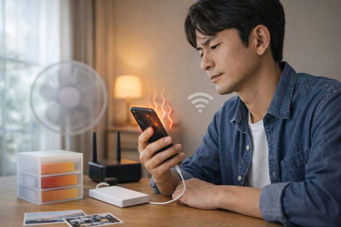 iCloud写真が一時停止になる原因を確認する日本人ユーザー