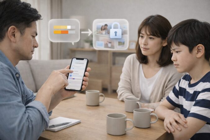 iCloudファミリー共有で見える情報と見えない情報を考える家族