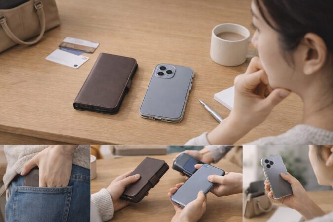 自分のスマホ使用スタイルに合うケースを考える日本人ユーザーの判断イメージ