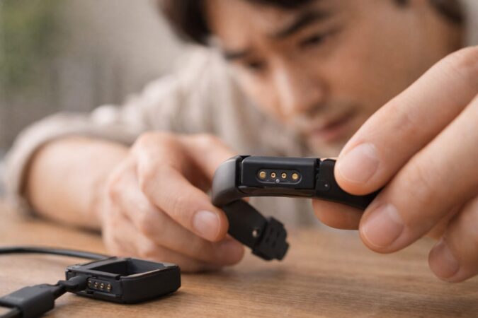 Fitbit Charge 6が充電できない原因を接点とケーブルから確認するイメージ