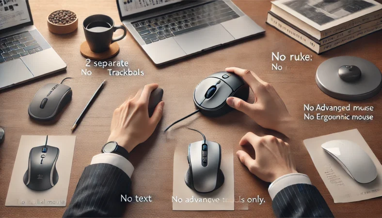 狭い机でトラックボールを快適に使ってブラウジングする日本人ユーザー