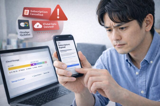 iCloud支払い失敗時の利用影響を心配して状態確認する日本人利用者