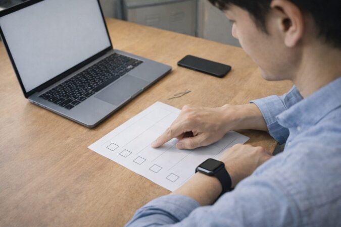 Apple Watchセルラー契約前に、対応条件や運用をチェックして失敗を防ぐ準備シーン（文字なし）