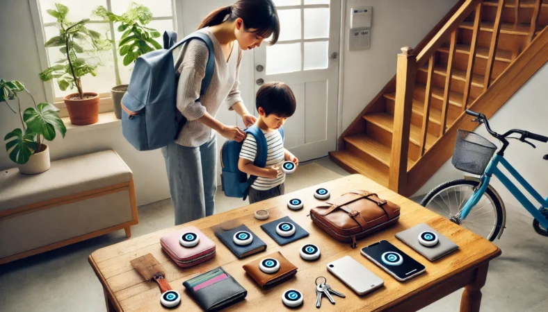 子どもの持ち物にAirTagを付ける前に確認する日本人親子の安全対策イメージ