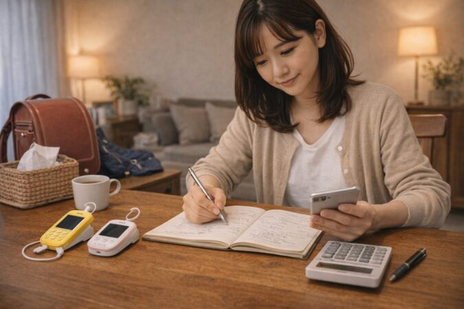 日本人の保護者がキッズケータイの総額を意識して費用を検討する様子