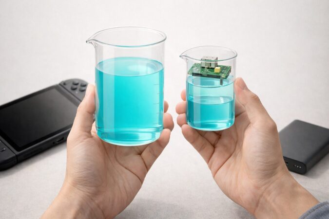 Switch2のバッテリー容量はプレイ時間を保証しないことを示すタンク容量とロスのイメージ