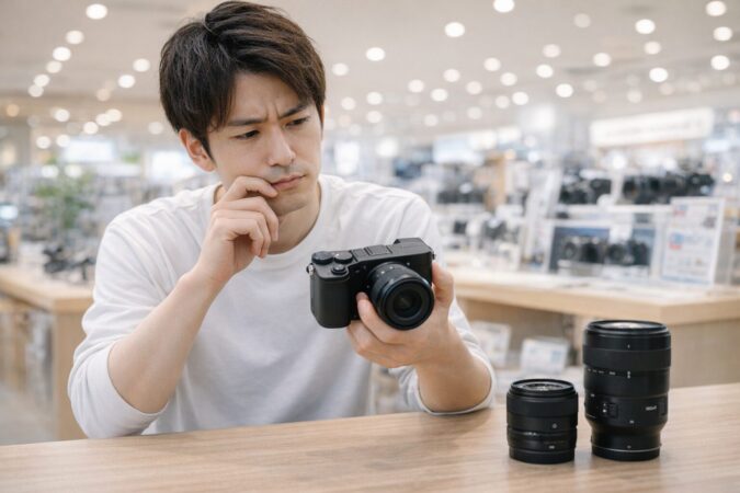 カメラ選びで優先順位が曖昧なまま悩む日本人ユーザーのイメージ