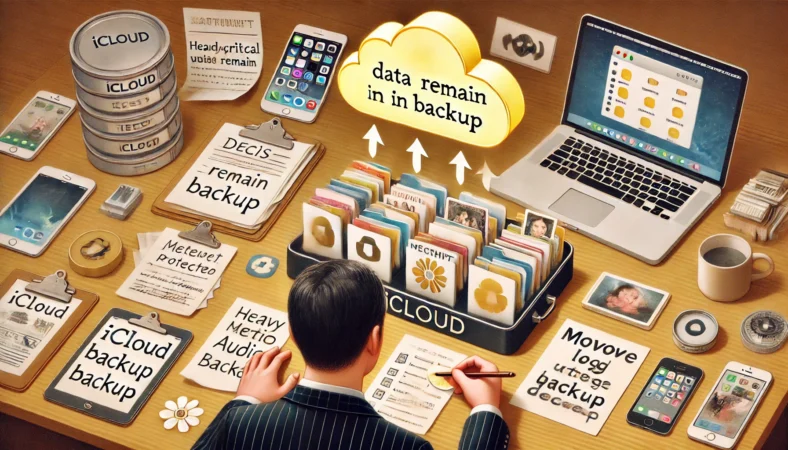 手書きノートや写真、録音、書類など大切なデータをiCloudバックアップに残す基準を示すイメージ