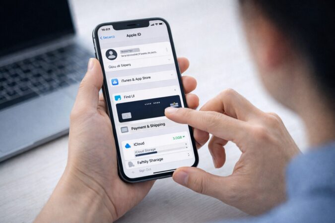 iPhone設定画面から支払い方法とiCloud状態を確認する安全な手順のイメージ