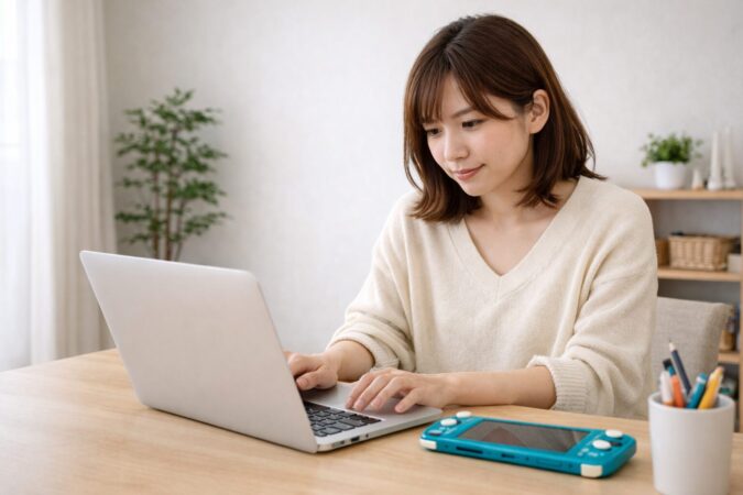 生産終了の噂に流されずゲーム機の情報を確認する日本人ユーザーのイメージ