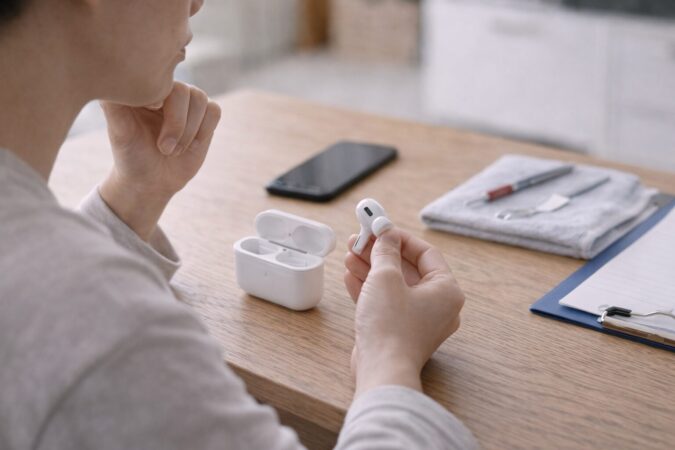 洗濯後に改善しないワイヤレスイヤホンの修理相談を検討するイメージ