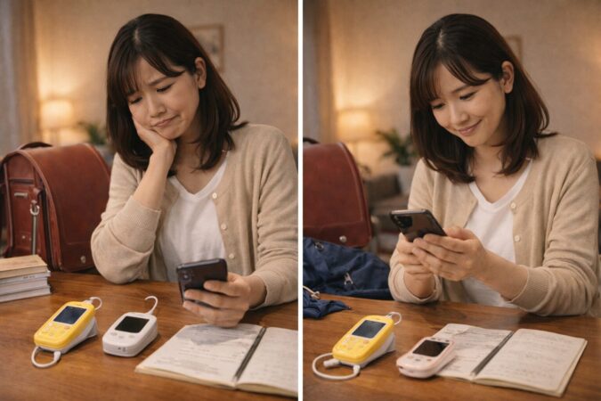 日本人の保護者が終了後も別のキッズケータイ購入先を探す様子