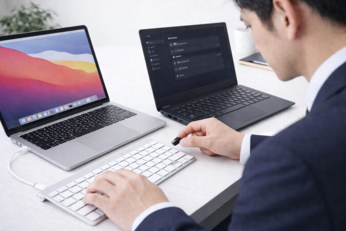 Magic KeyboardがWindowsで認識しない時の確認手順を表す対処イメージ