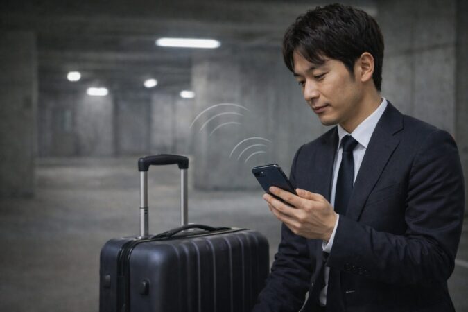 AirTagの更新が遅いときに地下や荷物周辺で状況を確認する様子