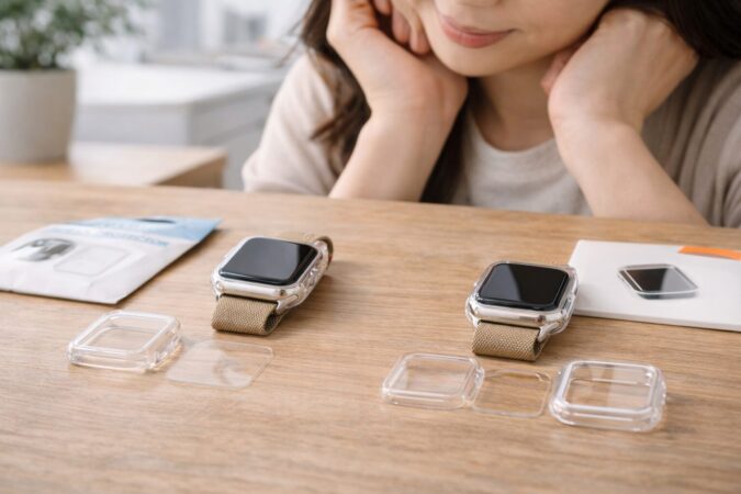 Apple Watch用保護フィルムを安価品と品質重視で比較するイメージ