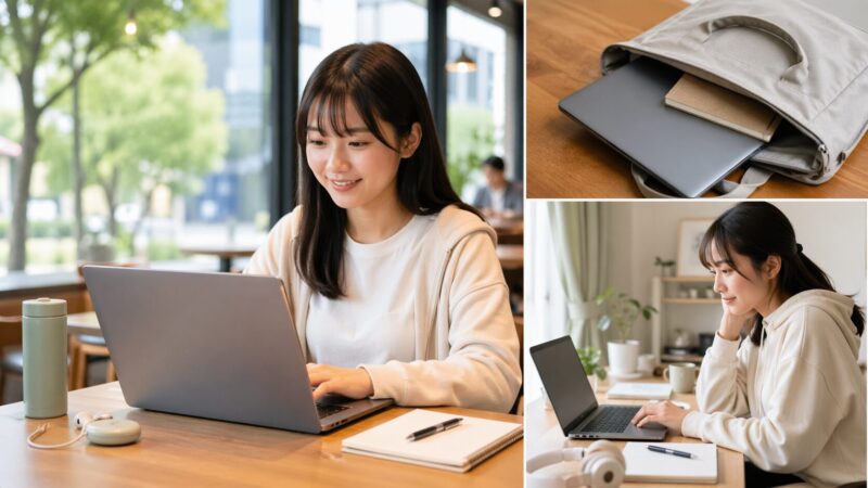 持ち運びやすく無難な14インチノートPCの利用イメージ