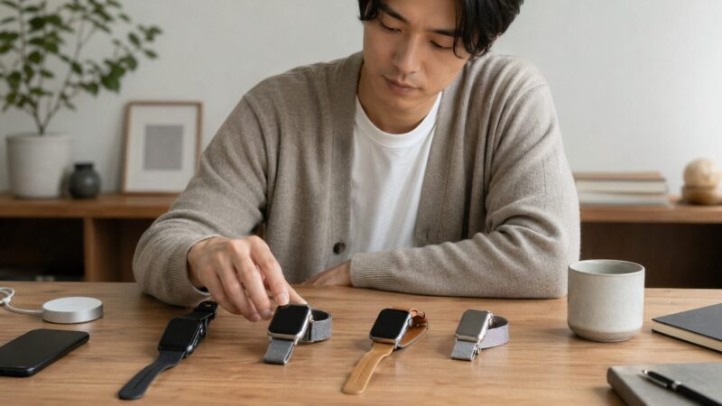 Apple Watch Series 10とSeries 11を用途や予算で選ぶ場面を表した画像