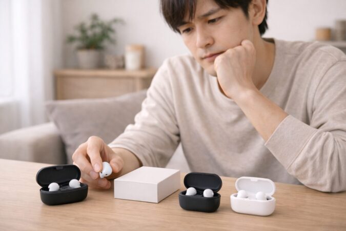 ASMR向けイヤホンの複数候補を比較して選ぶイメージ