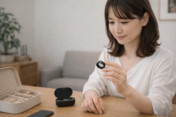 実用性を重視してスマートリングを選ぶ日本人女性のイメージ