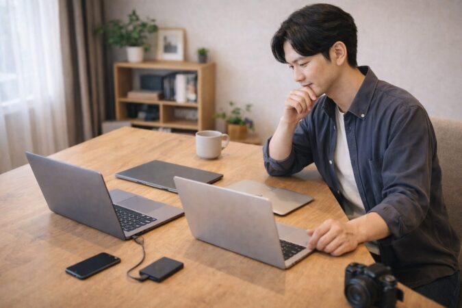 自分に合うノートPCの選び方を比較検討するレビューシーン