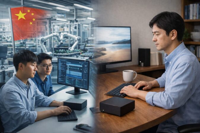 中国発ミニPCブランドと日本での実用イメージを表したMINISFORUM解説用画像