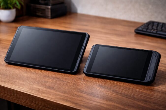 小型モデルと大型モデルの違いを視覚化したタブレット比較イメージ