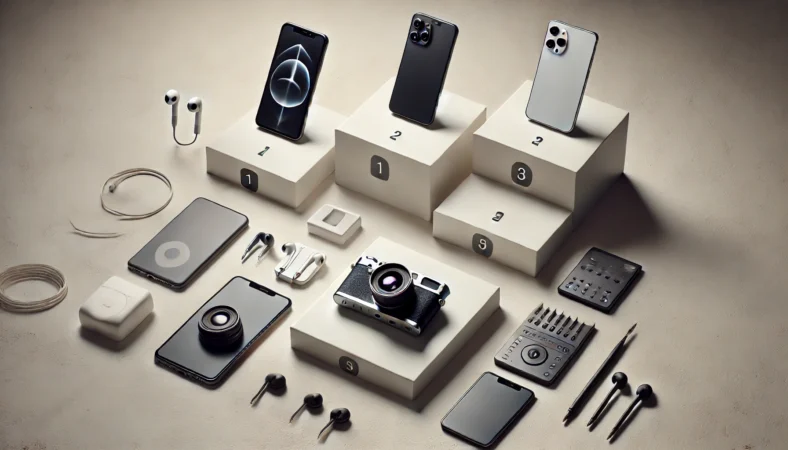 カメラ重視やAI重視など特徴の異なる上位スマホを整理して比較した横長イメージ