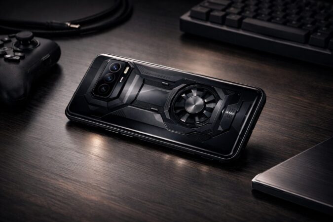 REDMAGIC 11 Proの総評パート向けに、完成度の高いゲーミングスマホ本体を印象的に見せた文字なし画像