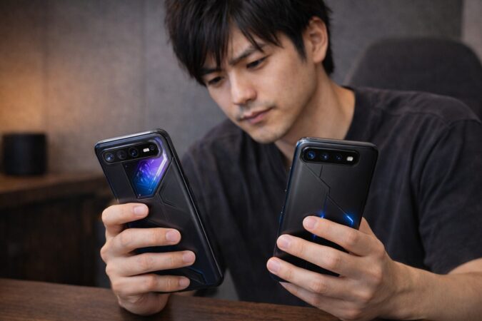 最上位モデルと実用モデルを比較して悩む購入検討シーン