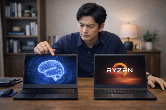 Ryzen搭載ノートとCore Ultra候補を比較する代替案のイメージ