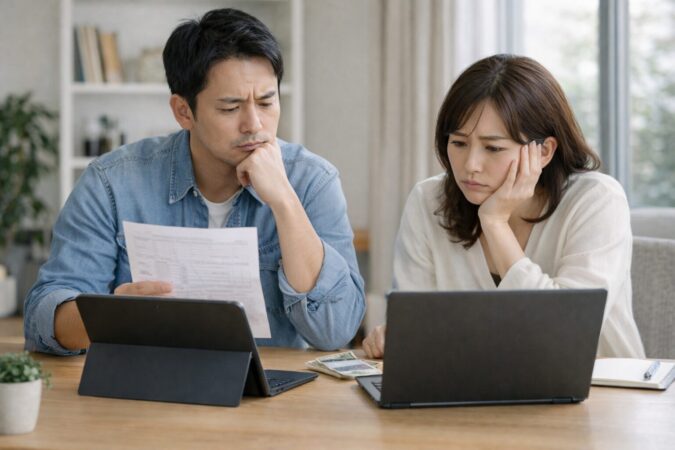 日本人のビジネスユーザーがキックスタンド型2in1 PCの使い勝手や価格面の不安を感じているイメージ