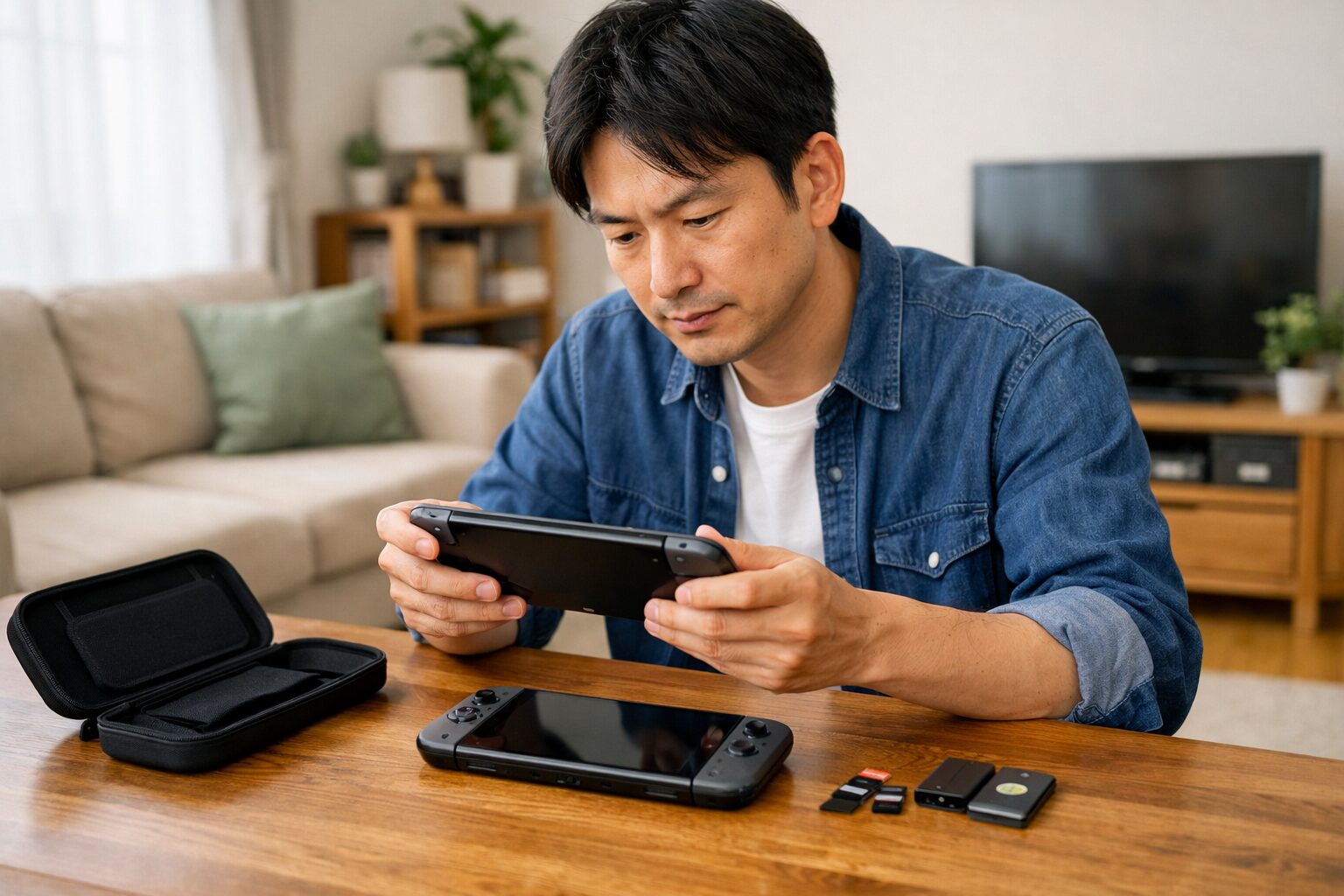 Switch2の購入を検討する日本人ユーザーが本体と周辺機器を比較しているイメージ