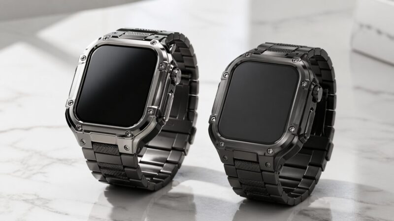 Apple Watch Ultra 3とUltra 2の違いを視覚的に比較できるタフネス系スマートウォッチ2本のイメージ