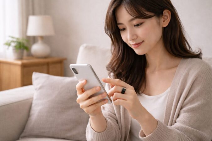 スマートフォンとスマートリングを併用する日本人ユーザーの利用イメージ