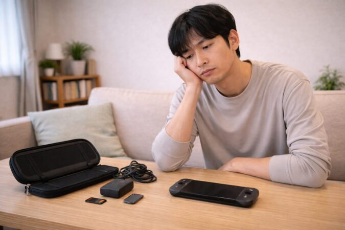 Switch2を勢いで買って後悔したユーザー心理を表すイメージ