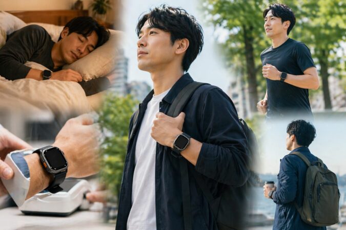 Apple Watch Ultra 3でできることを日常生活と運動シーンでわかりやすく示したイメージ