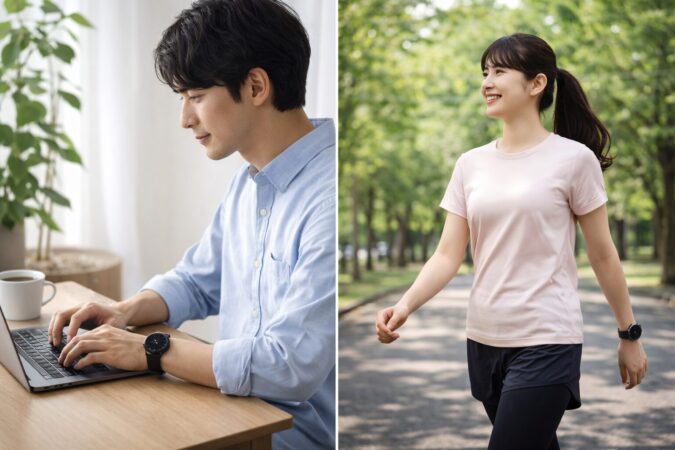 日常生活と軽い運動の両方で使える丸形スマートウォッチの総評イメージ