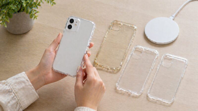 透明ケースの黄ばみや厚みやボタン部分を比較して選ぶ手元