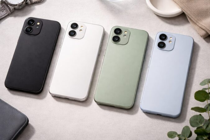 iPhone17の色選びで見た目印象が変わることを示す落ち着いたカラーバリエーション比較