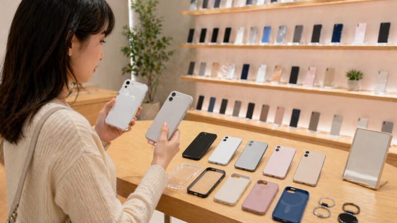 人気色ではなくケースや使い方に合わせてスマホ色を比較する様子