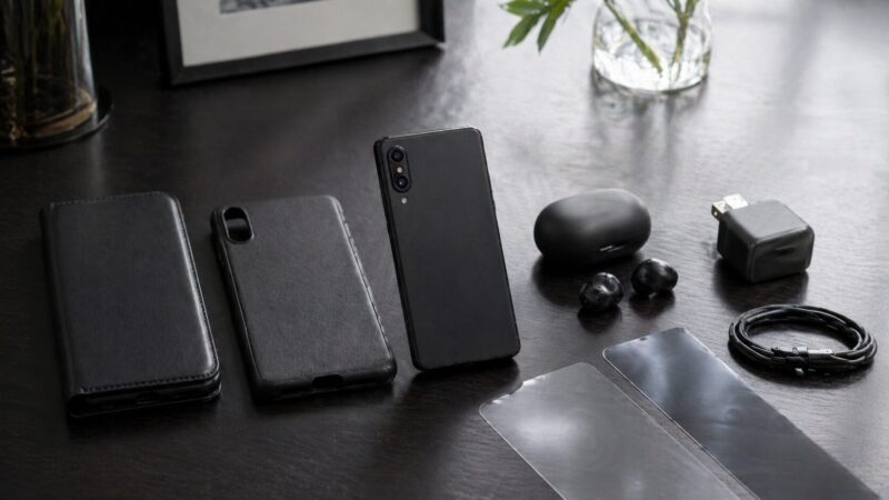 Xperia 5 Vの高価格な理由を表す高級感のあるコンパクトスマホと付属品