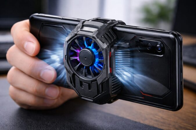 REDMAGICの電話クーラー4 Proを使ってスマホの発熱対策を行う冷却アクセサリのイメージ画像