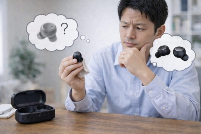 イヤホンを今買うか後継機を待つか迷う日本人ユーザーのイメージ