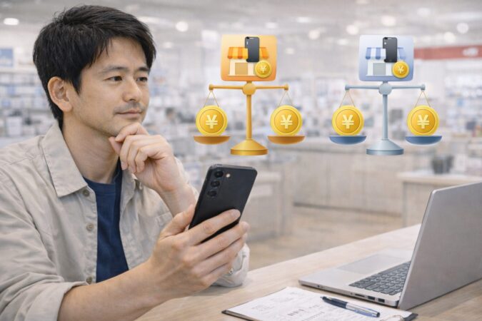 Galaxy S25の買取先を比較して査定差を確認するイメージ