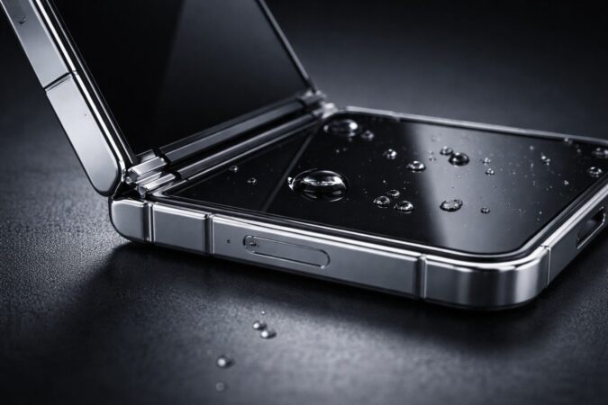 ヒンジとフレームの質感からGalaxy Z Flip6の耐久性を伝えるイメージ